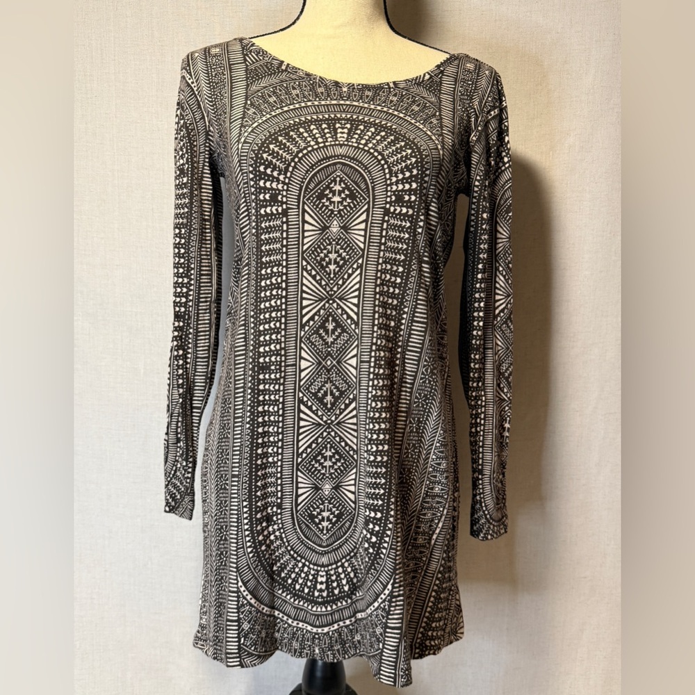 Billabong Monochrome Geometric Bohemian Long Sleeve Shirt